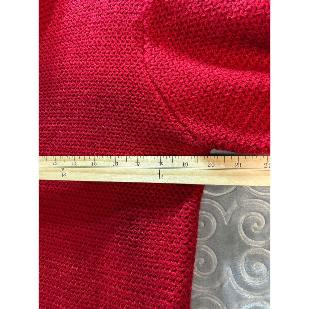 Karen Scott Red Mock Neck Knit Sweater Textured Long Sleeve Women's Size L - Picture 7 of 11
